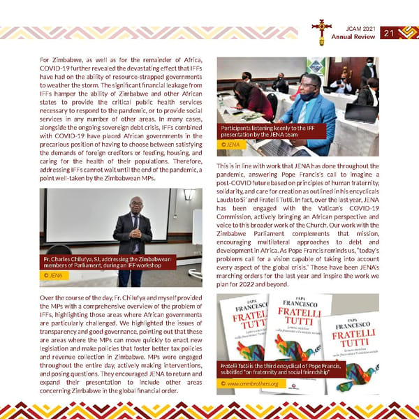 Jesuits Africa Annual review 2021 - Page 23
