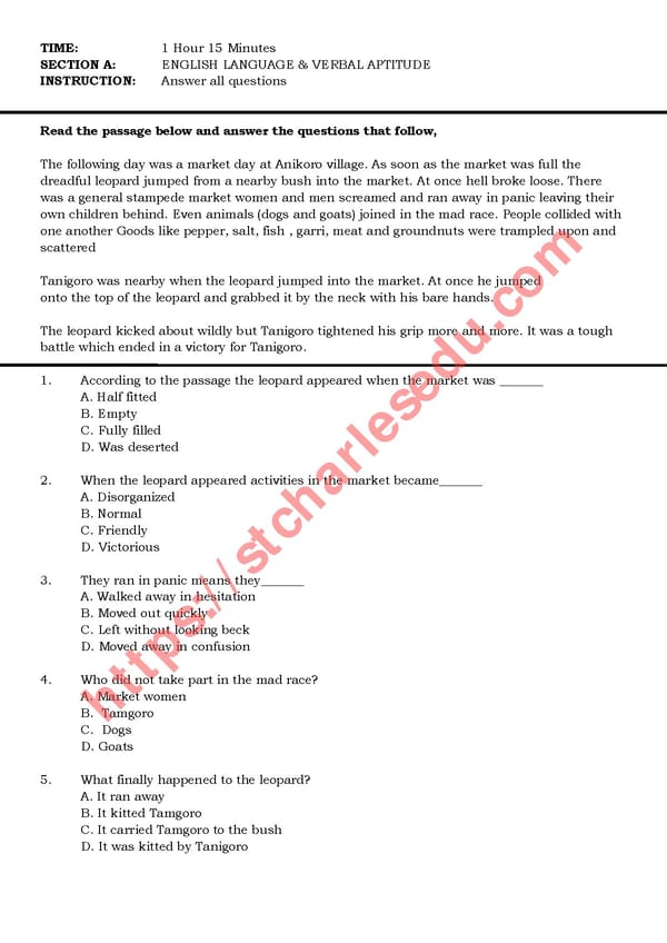 Command Secondary School Interview Questions - Page 3