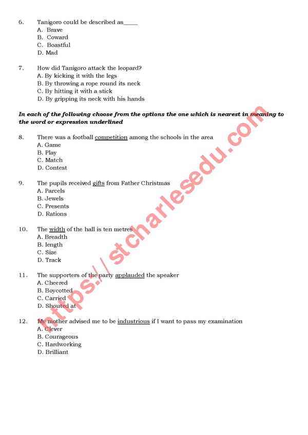Command Secondary School Interview Questions - Page 4