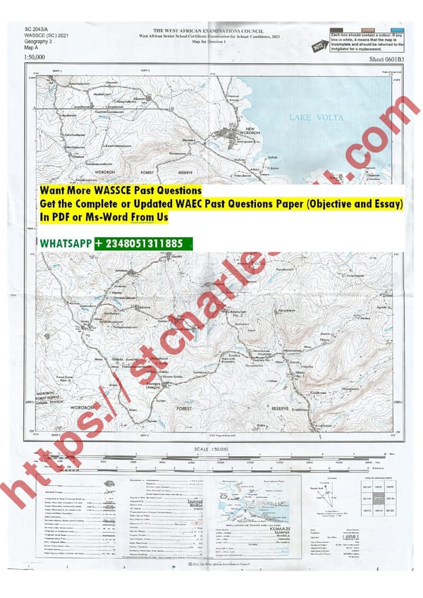 Map Reading in Geography WAEC Questions - Page 8