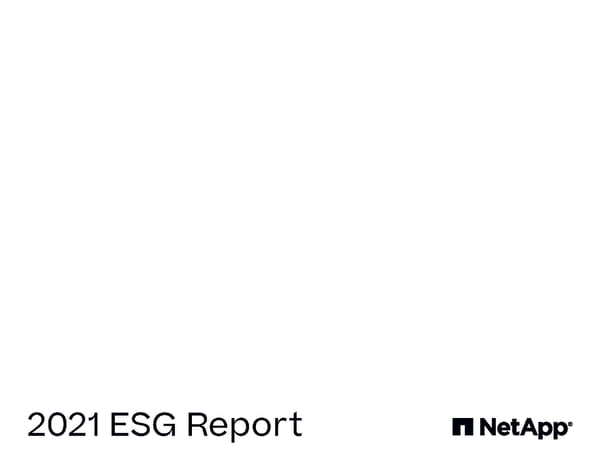 ESG Report | NetApp - Page 1