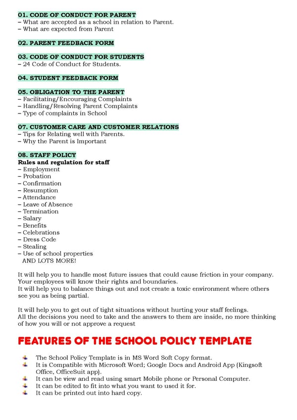 Private School Policies and Procedures - Operational Manual - Page 3