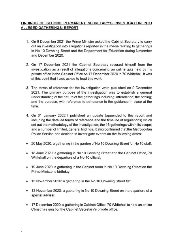 Findings of Second Permanent Secretary's Investigation Into Alleged Gatherings On Government Premises During Covid Restrictions - Page 3