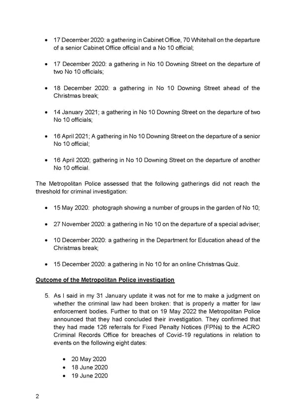 Findings of Second Permanent Secretary's Investigation Into Alleged Gatherings On Government Premises During Covid Restrictions - Page 4