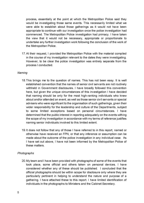 Findings of Second Permanent Secretary's Investigation Into Alleged Gatherings On Government Premises During Covid Restrictions - Page 7