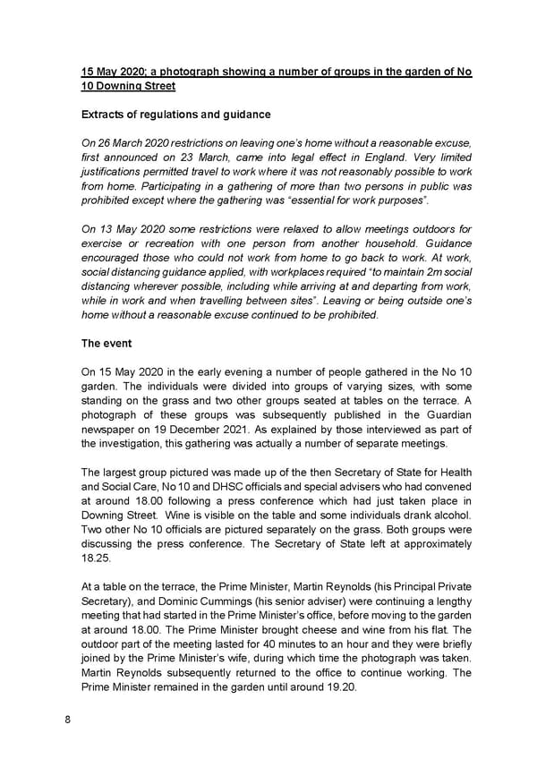 Findings of Second Permanent Secretary's Investigation Into Alleged Gatherings On Government Premises During Covid Restrictions - Page 10