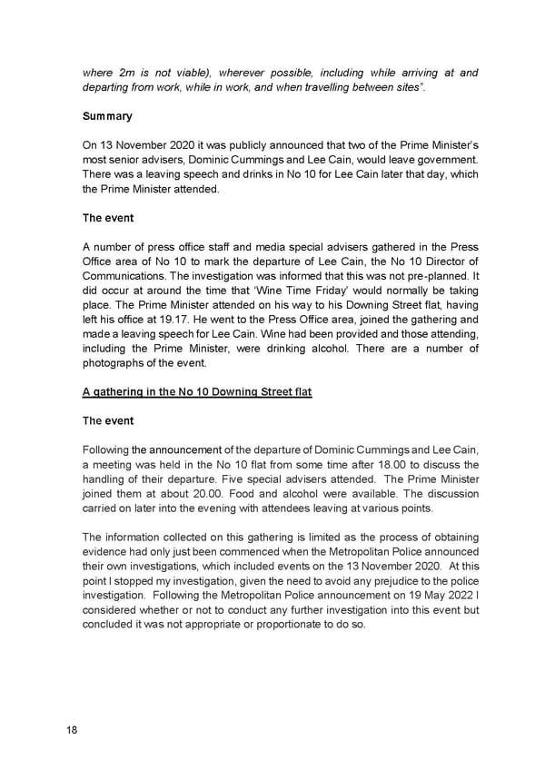 Findings of Second Permanent Secretary's Investigation Into Alleged Gatherings On Government Premises During Covid Restrictions - Page 20