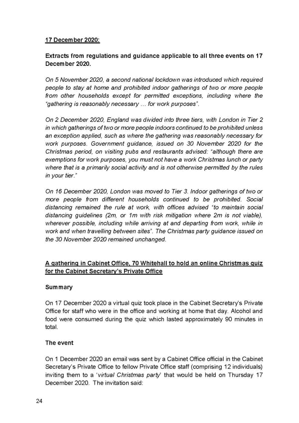 Findings of Second Permanent Secretary's Investigation Into Alleged Gatherings On Government Premises During Covid Restrictions - Page 26