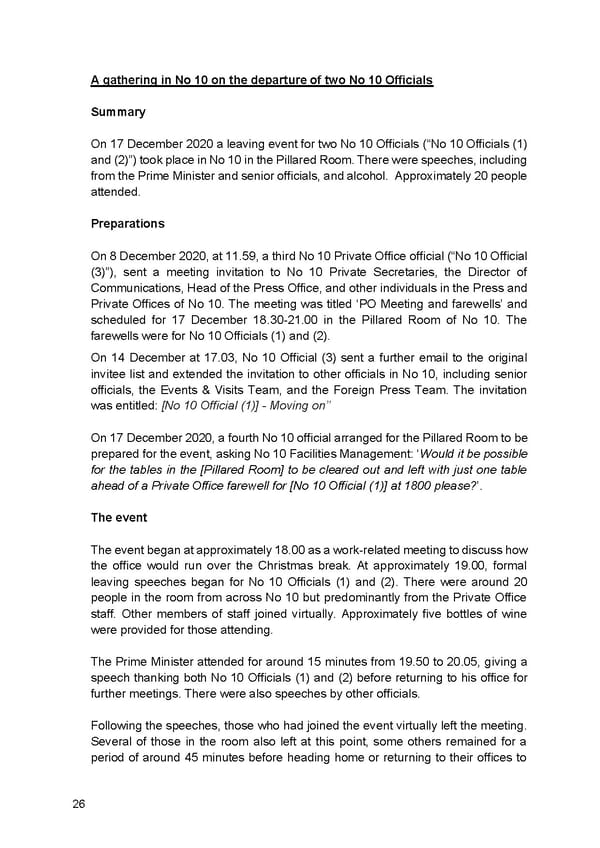 Findings of Second Permanent Secretary's Investigation Into Alleged Gatherings On Government Premises During Covid Restrictions - Page 28