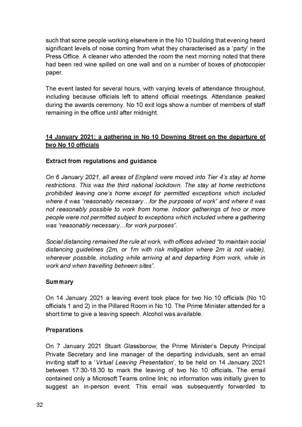 Findings of Second Permanent Secretary's Investigation Into Alleged Gatherings On Government Premises During Covid Restrictions - Page 34