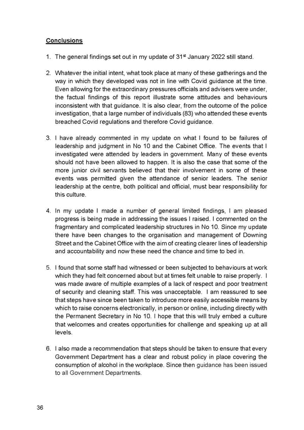 Findings of Second Permanent Secretary's Investigation Into Alleged Gatherings On Government Premises During Covid Restrictions - Page 38