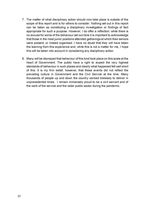 Findings of Second Permanent Secretary's Investigation Into Alleged Gatherings On Government Premises During Covid Restrictions - Page 39