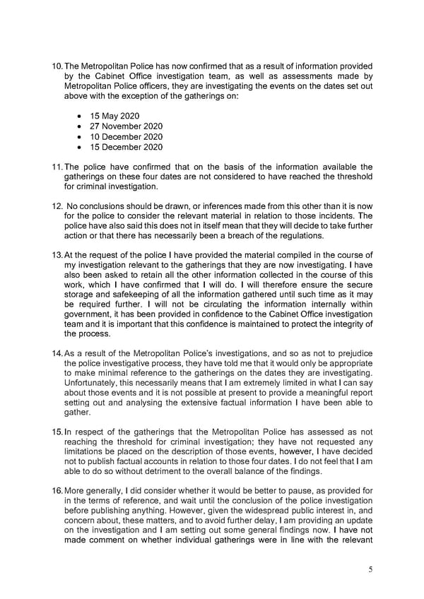 Findings of Second Permanent Secretary's Investigation Into Alleged Gatherings On Government Premises During Covid Restrictions - Page 53