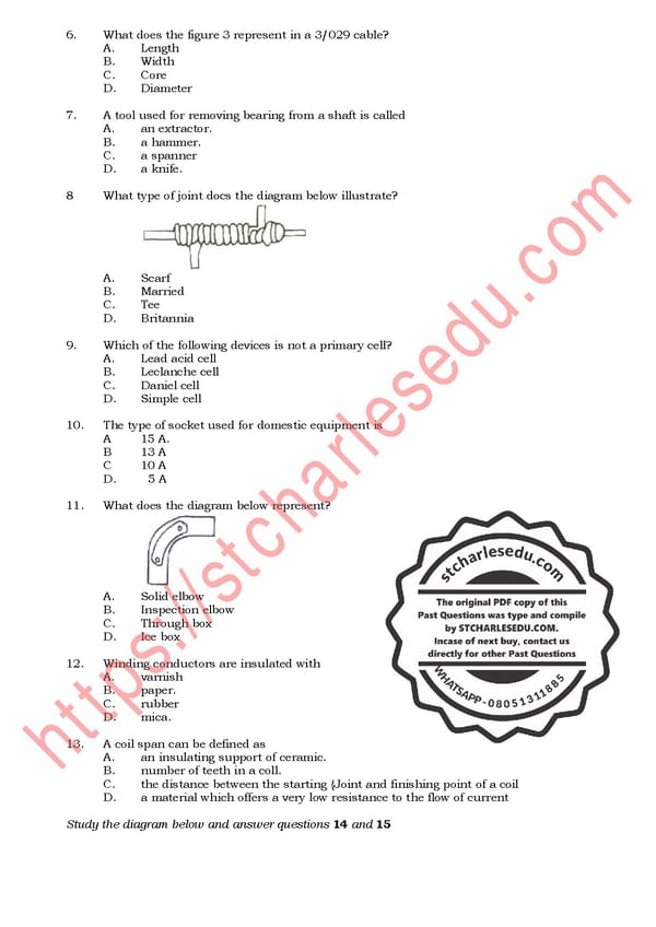 Free WAEC Electrical Installation Past Questions pdf Download - Page 3