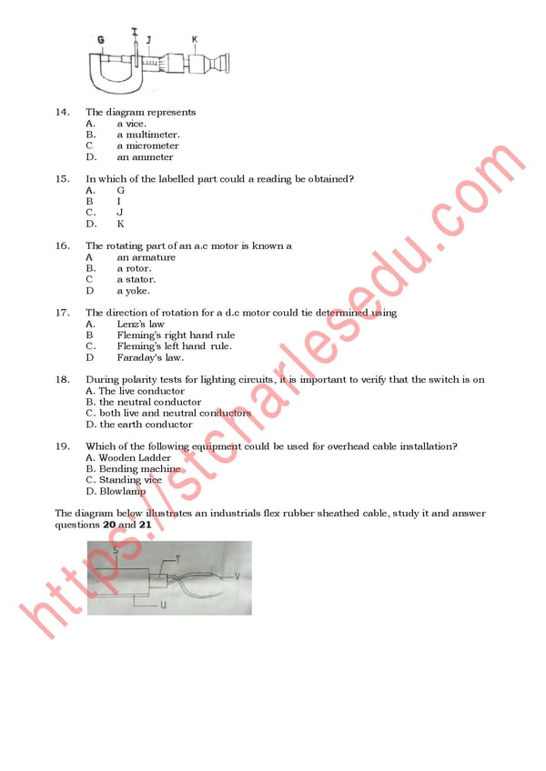 Free WAEC Electrical Installation Past Questions pdf Download - Page 5