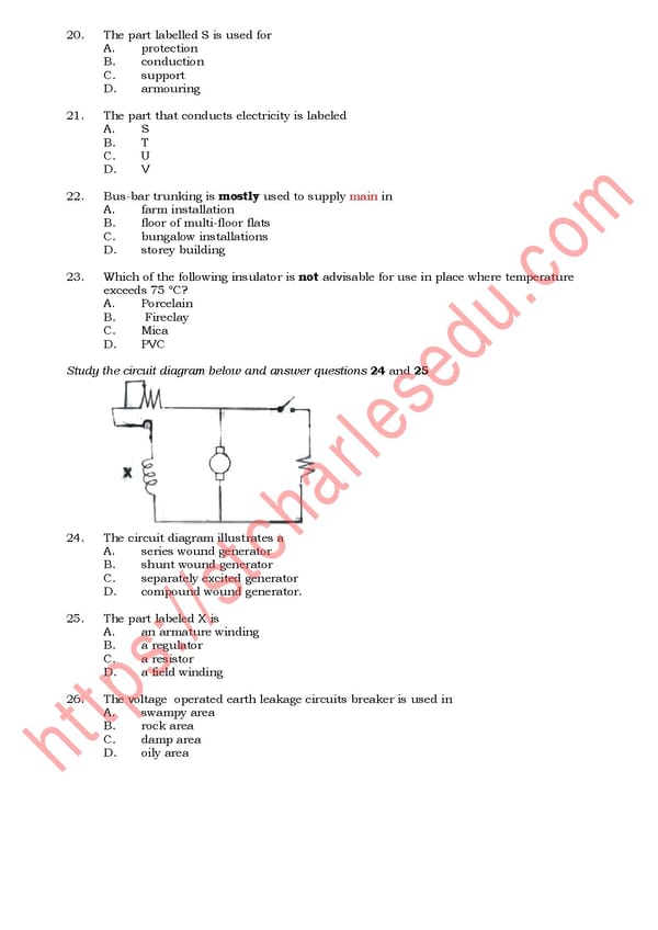 Free WAEC Electrical Installation Past Questions pdf Download - Page 6