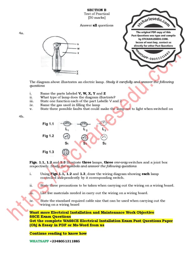 Free WAEC Electrical Installation Past Questions pdf Download - Page 7