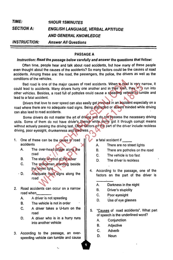 Command Secondary School Entrance Examination Past Questions - Page 2