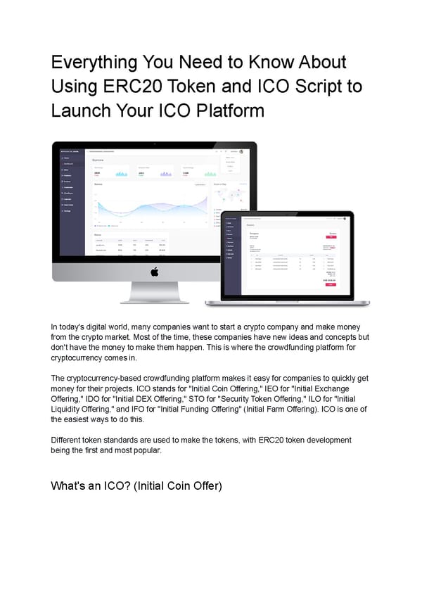 Everything You Need to Know About Using ERC20 Token and ICO Script to Launch Your ICO Platform - Page 1