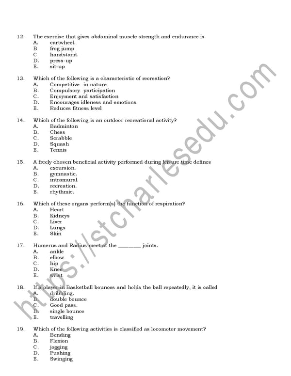 SSCE Physical Education Past Questions NECO - Page 5