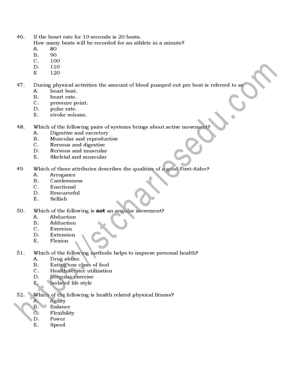 SSCE Physical Education Past Questions NECO - Page 6