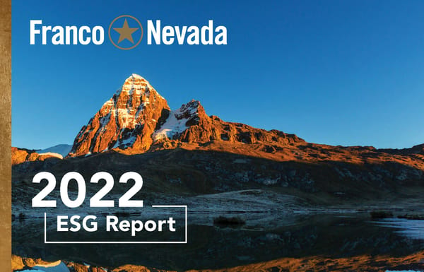 2022 ESG Report | Franco-Nevada - Page 1