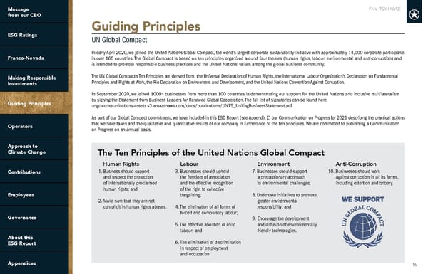 2022 ESG Report | Franco-Nevada - Page 16