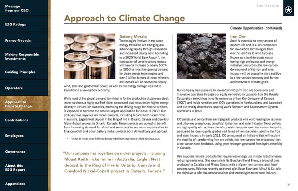 2022 ESG Report | Franco-Nevada - Page 37