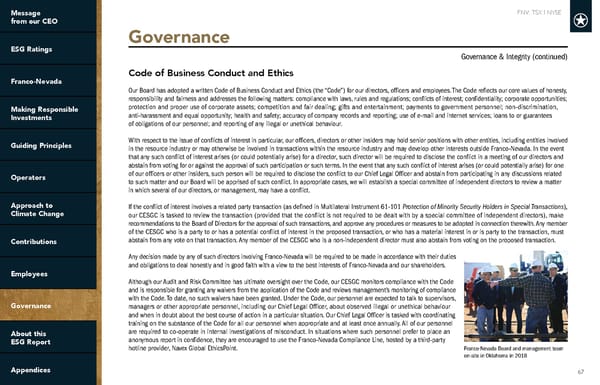 2022 ESG Report | Franco-Nevada - Page 67