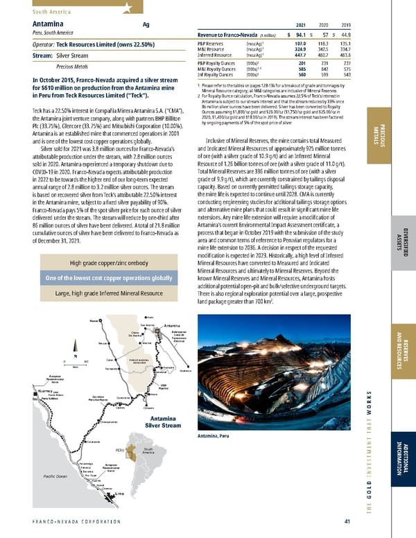 Franco-Nevada 2022 Asset Handbook - Page 41
