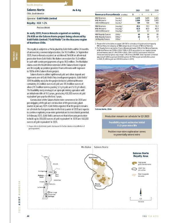 Franco-Nevada 2022 Asset Handbook - Page 44