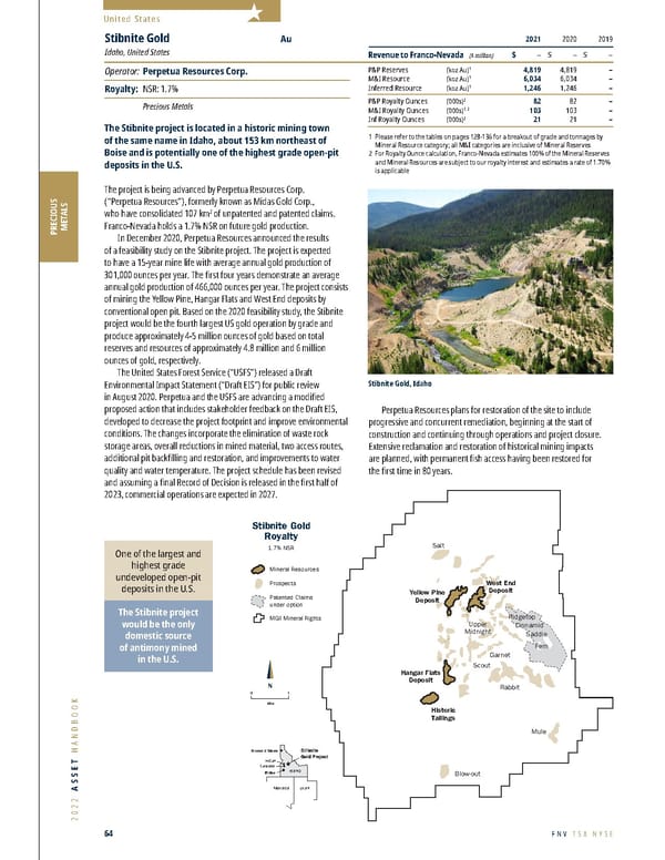 Franco-Nevada 2022 Asset Handbook - Page 64