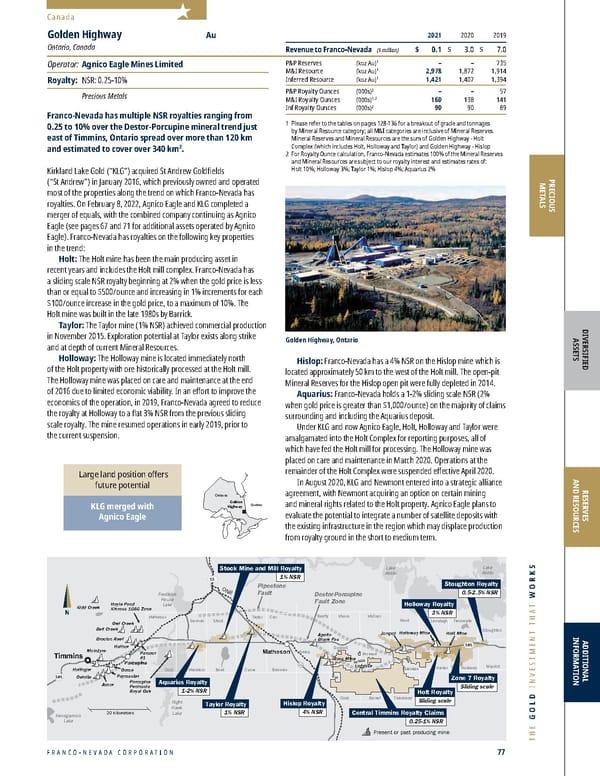 Franco-Nevada 2022 Asset Handbook - Page 77
