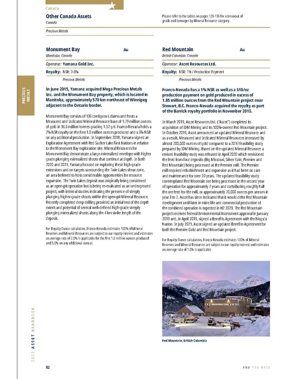 Franco-Nevada 2022 Asset Handbook - Page 82