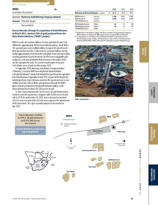 Franco-Nevada 2022 Asset Handbook - Page 85