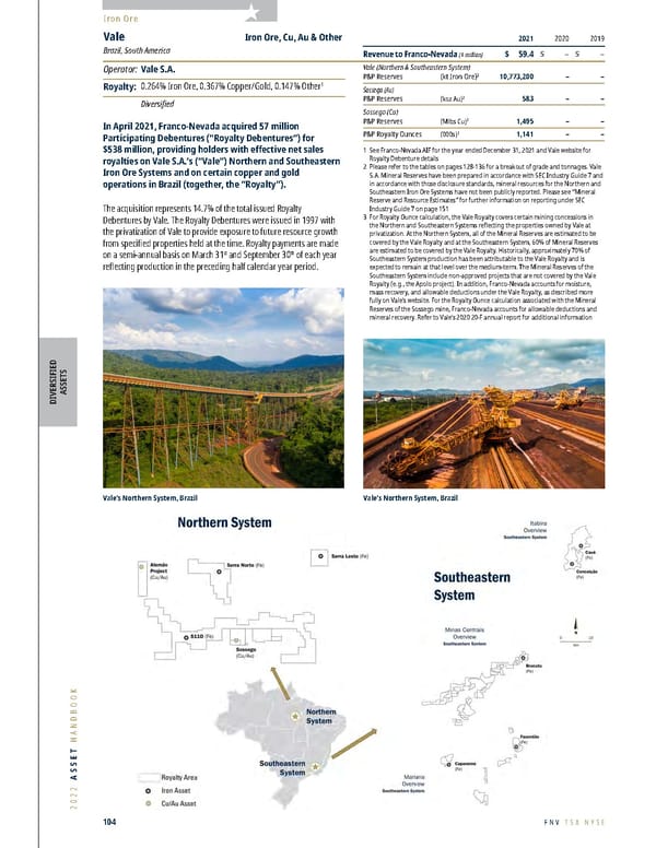 Franco-Nevada 2022 Asset Handbook - Page 104