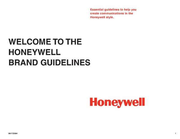 Honeywell Brand Book - Page 1