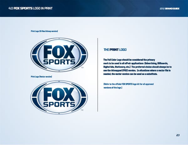 FOX Sports Brand Book - Page 23