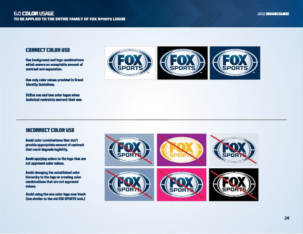 FOX Sports Brand Book - Page 34