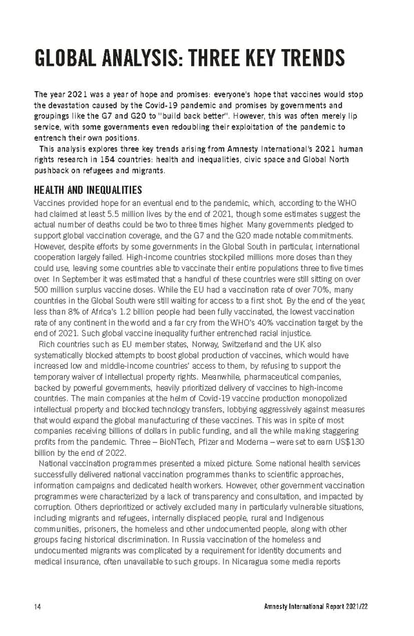 Amnesty International Report 2021/22 - Page 14