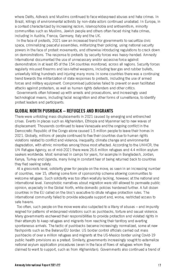 Amnesty International Report 2021/22 - Page 17