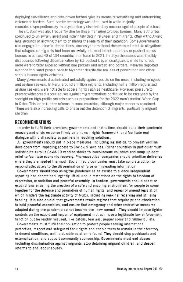 Amnesty International Report 2021/22 - Page 18