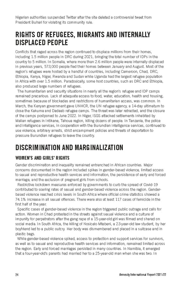 Amnesty International Report 2021/22 - Page 24