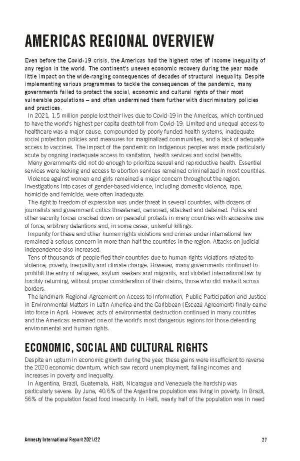 Amnesty International Report 2021/22 - Page 27