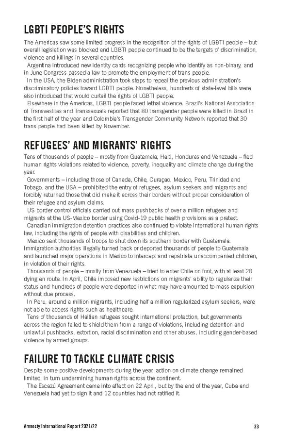 Amnesty International Report 2021/22 - Page 33