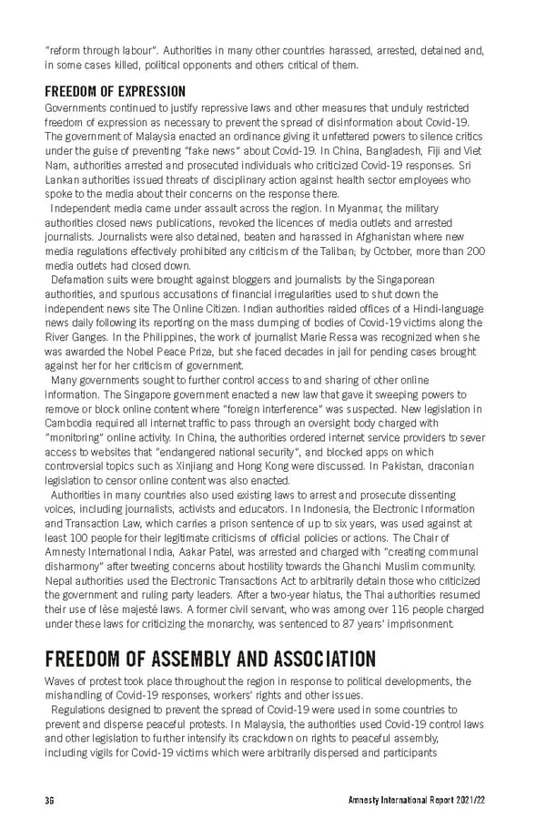 Amnesty International Report 2021/22 - Page 36