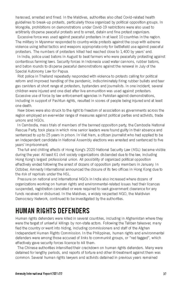 Amnesty International Report 2021/22 - Page 37