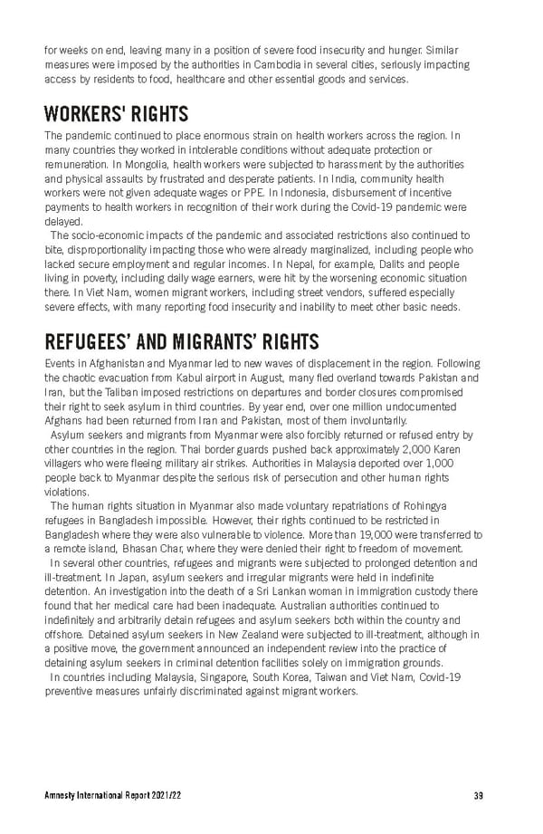 Amnesty International Report 2021/22 - Page 39