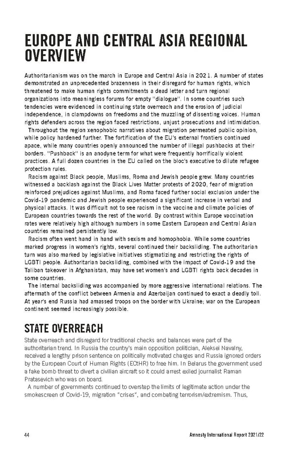 Amnesty International Report 2021/22 - Page 44