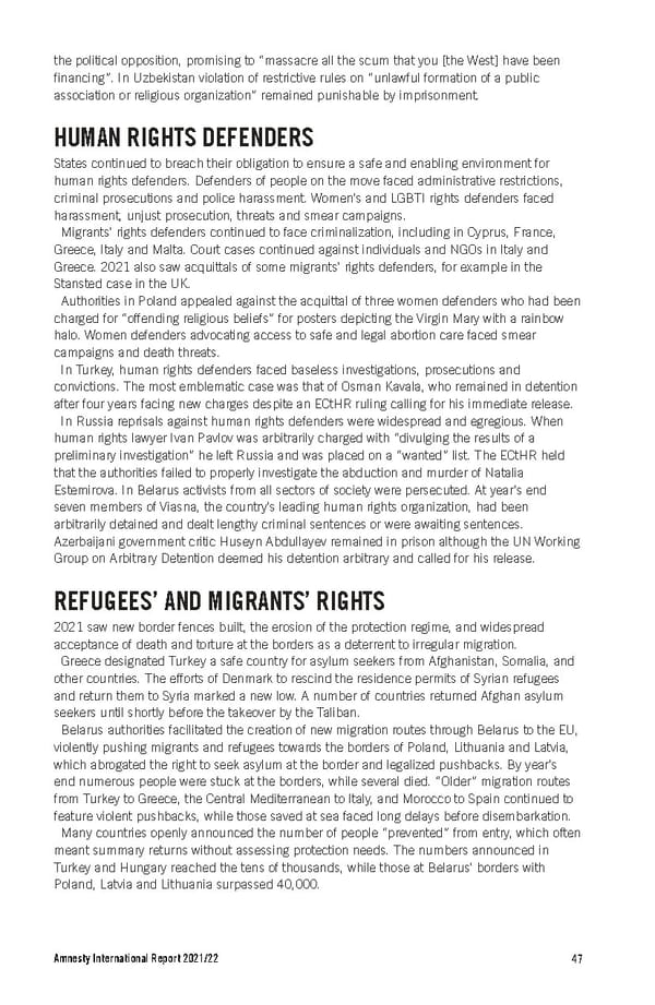 Amnesty International Report 2021/22 - Page 47